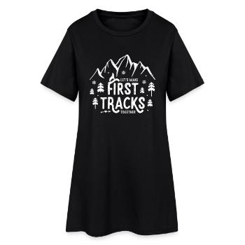 First Tracks - Frauen T-Shirt-Kleid - Schwarz - Vorne