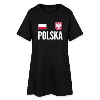 Poland Soccer Jersey - Frauen T-Shirt-Kleid - Schwarz - Vorne
