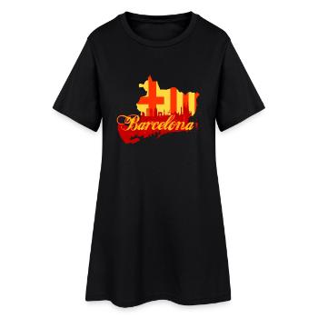 barcelona map - Frauen T-Shirt-Kleid - Schwarz - Vorne