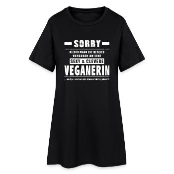 Veganerin - Mann Vergeben - Vegan, Frau - Frauen T-Shirt-Kleid - Schwarz - Vorne