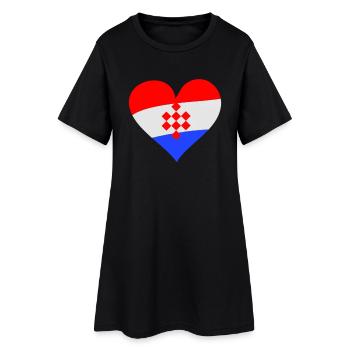 Herz Kroatien - Frauen T-Shirt-Kleid - Schwarz - Vorne
