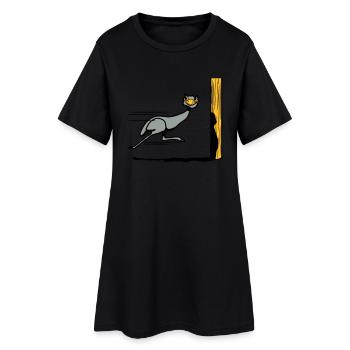 Lustig Emu Strauss rennen witzig comic Cool - Frauen T-Shirt-Kleid - Schwarz - Vorne
