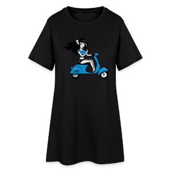 motorroller mädchen sexy - Robe T-shirt Femme - noir - Devant
