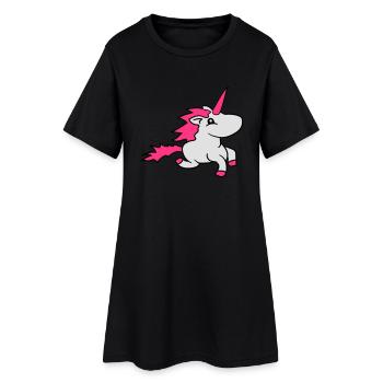 filles rose licorne douce mignon petit cheval de p - Robe T-shirt Femme - noir - Devant