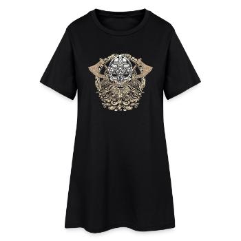 Tête de crâne tête de Viking Valhalla Odin cadeau - Robe T-shirt Femme - noir - Devant