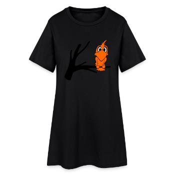 vogel2 - Frauen T-Shirt-Kleid - Schwarz - Vorne