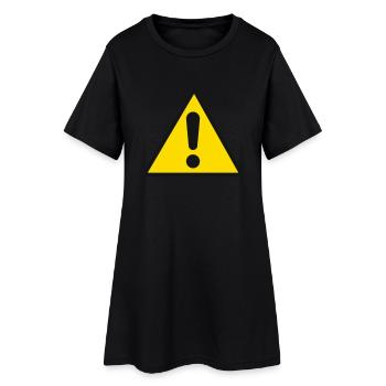 achtung - Frauen T-Shirt-Kleid - Schwarz - Vorne
