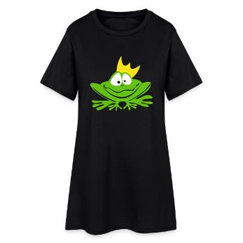 FroschKoenig - Frauen T-Shirt-Kleid - Schwarz - Vorne