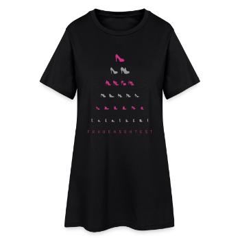 Frauensehtest - Frauen T-Shirt-Kleid - Schwarz - Vorne