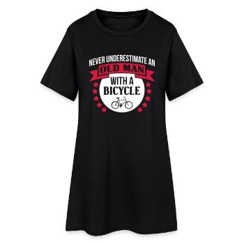 Old Man With A Bicycle - Frauen T-Shirt-Kleid - Schwarz - Vorne