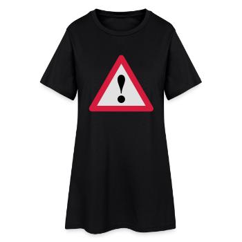 Signe d'exclamation - Robe T-shirt Femme - noir - Devant