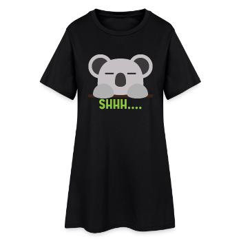 Koala 03 - Frauen T-Shirt-Kleid - Schwarz - Vorne