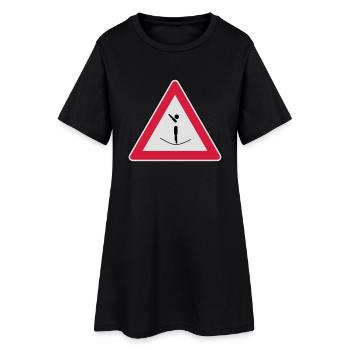Vorsicht hier geht es hoch hinaus! - Robe T-shirt Femme - noir - Devant