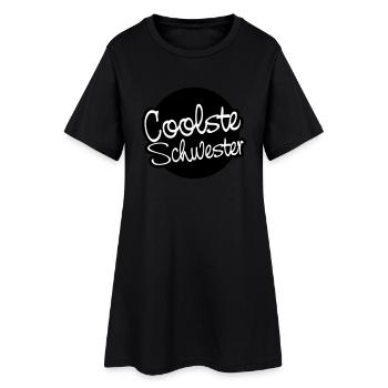 Coolste Schwester - Frauen T-Shirt-Kleid - Schwarz - Vorne