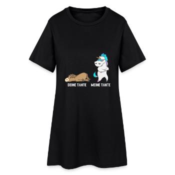 Einhorn Pferd Deine Tante Meine Tante Geschenk DE - Frauen T-Shirt-Kleid - Schwarz - Vorne