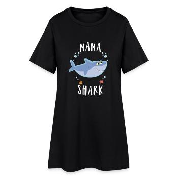 maman maman requin poisson cool fête douce maman - Robe T-shirt Femme - noir - Devant