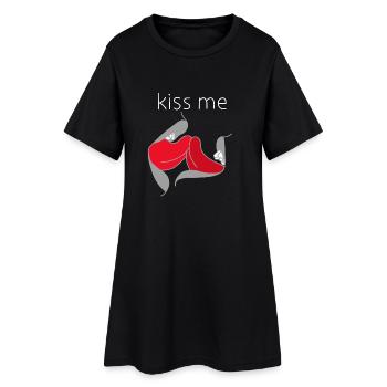 Embrasse-moi - embrasse-moi - Robe T-shirt Femme - noir - Devant
