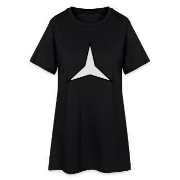 stern 3 zacken 2 farbig - Frauen T-Shirt-Kleid - Schwarz - Vorne