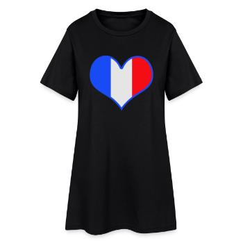 France - Robe T-shirt Femme - noir - Devant