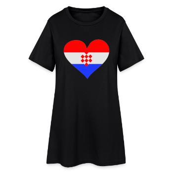 Coeur Croatie - Robe T-shirt Femme - noir - Devant