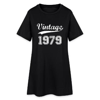 1979 - Frauen T-Shirt-Kleid - Schwarz - Vorne