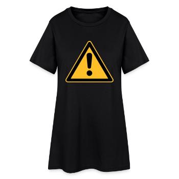 Safety-Sign Warning - Frauen T-Shirt-Kleid - Schwarz - Vorne