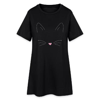 chat - Robe T-shirt Femme - noir - Devant