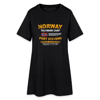Norway - Norge - Norwegen - Vintage Flag - Frauen T-Shirt-Kleid - Schwarz - Vorne