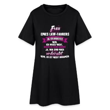 LKW-Fahrer - Frauen T-Shirt-Kleid - Schwarz - Vorne
