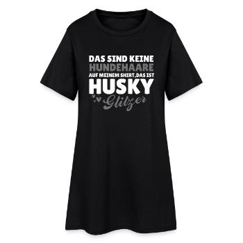 Hundeliebe Husky - Frauen T-Shirt-Kleid - Schwarz - Vorne