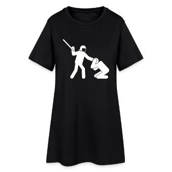 Polizeigewalt weiß - Frauen T-Shirt-Kleid - Schwarz - Vorne