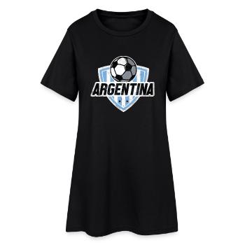 Argentinien T-Shirt Fußball Fussball Fan Geschenk - Frauen T-Shirt-Kleid - Schwarz - Vorne
