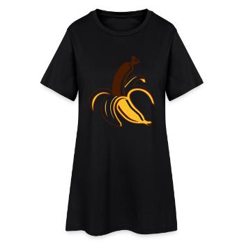 Saucisse banane - banane - Tropical - Monkey - 2C - Robe T-shirt Femme - noir - Devant
