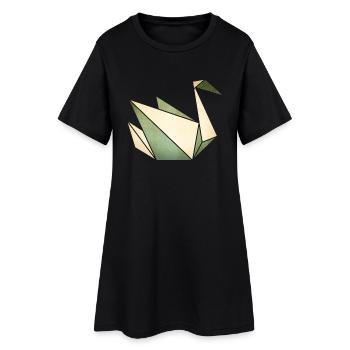 Origami: stolzer Schwan (Pergament-Optik) - Women’s T-Shirt Dress - black - Front