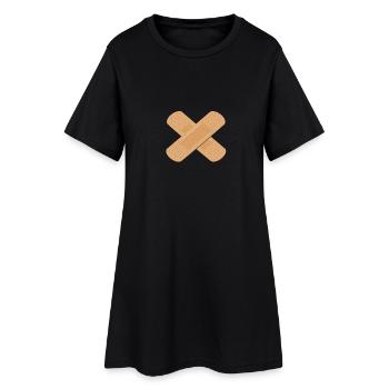 Masque masque masque bouche infirmière - Robe T-shirt Femme - noir - Devant
