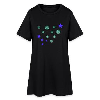 flocon de neige - Robe T-shirt Femme - noir - Devant