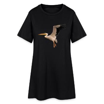 pelican pelikanbird vogel1 - Frauen T-Shirt-Kleid - Schwarz - Vorne