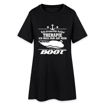 Therapie ? Ich geh zu meinem Boot ! - Frauen T-Shirt-Kleid - Schwarz - Vorne