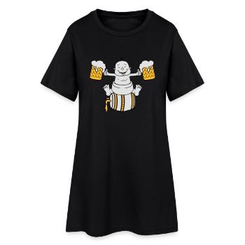 fass bier saufen alkohol glas krug dur - Frauen T-Shirt-Kleid - Schwarz - Vorne