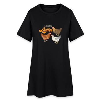 J'aime mon cadeau de poulet fermier fermier dames - Robe T-shirt Femme - noir - Devant