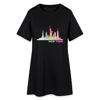 New York - Robe T-shirt Femme - noir - Devant