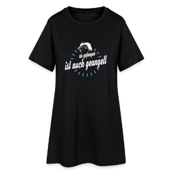 Nix gefangen ist auch geangelt - Angler Shirt - Frauen T-Shirt-Kleid - Schwarz - Vorne