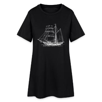 sailing ship - Women’s T-Shirt Dress - black - Front