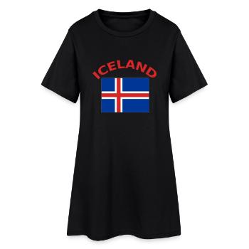 Islande, Islande, drapeau, drapeau - Robe T-shirt Femme - noir - Devant