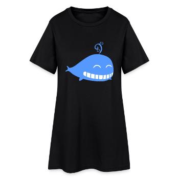 Whale Water Blue Kids - Women’s T-Shirt Dress - black - Front
