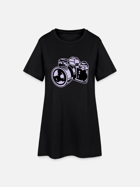 camera - Robe T-shirt Femme - noir