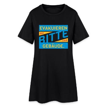 Evakuieren Gebäude Spruch Motto Geschenk lustig - Frauen T-Shirt-Kleid - Schwarz - Vorne