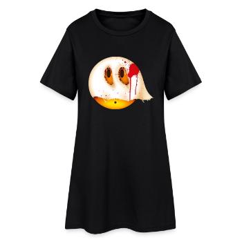 Smiley Glossy Bloody Ghost - Women’s T-Shirt Dress - black - Front