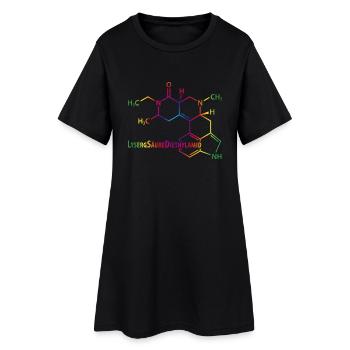 LSD Strukturformel bunter Regenbogen Drogen Rausch - Frauen T-Shirt-Kleid - Schwarz - Vorne