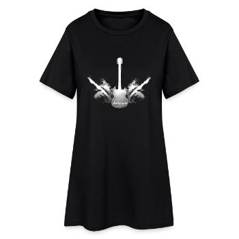 Rocking my life black and white - Frauen T-Shirt-Kleid - Schwarz - Vorne